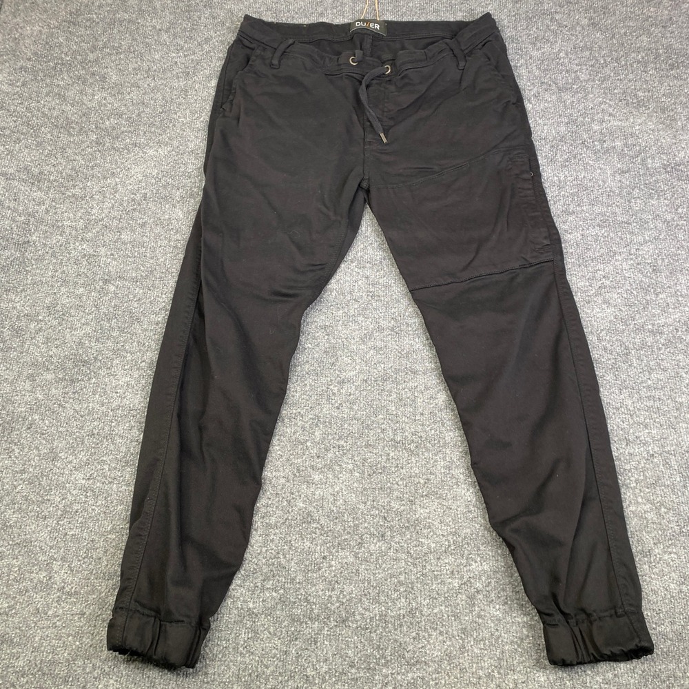 DU/ER No Sweat Jogger Pants Mens 36x29 Black N2X Slim Fit Performance Trousers